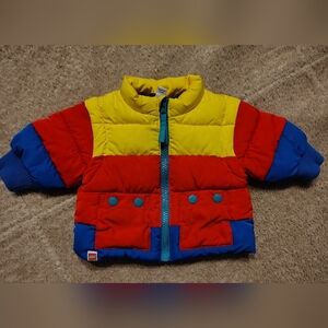 Lego Newborn Baby Color Block Puffer Coat Removable Zipper Sleeves Into Vest